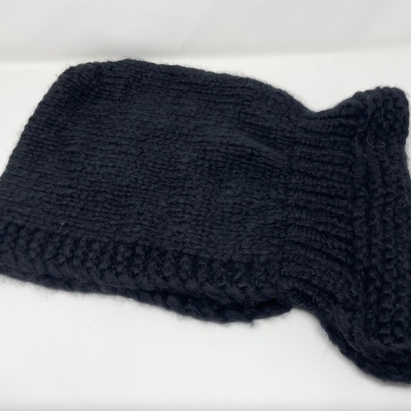 Hood Hat Women Beanie Hand Knit 100% Cashmere Black Winter Snood Beret Gift NEW main image 6